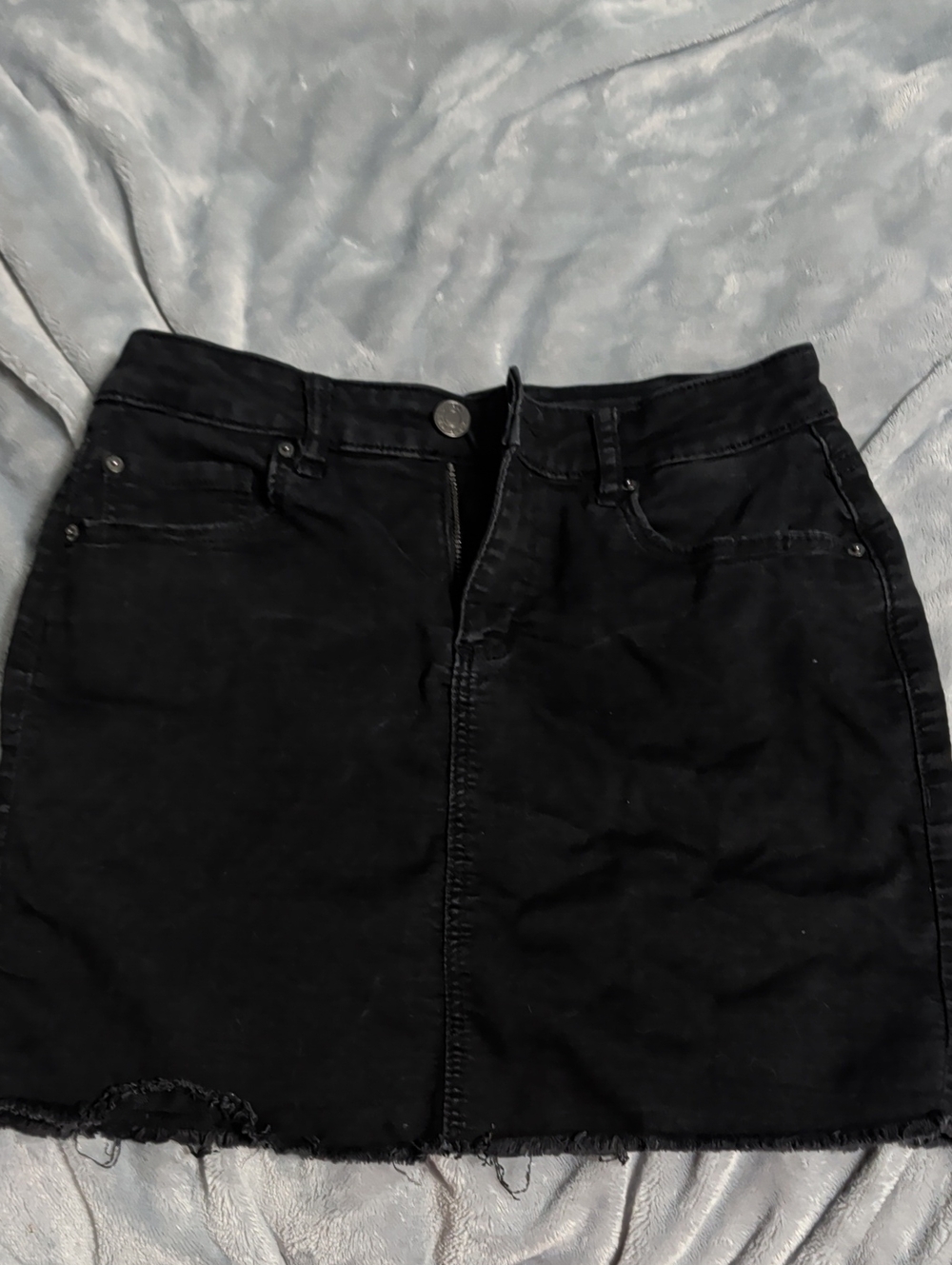 Garage Black Denim Mini Skirt